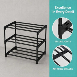 3 Tier Shoe Storage Rack For Entryway Shoe Organizer Solution - thumbnail 4