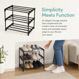 3 Tier Shoe Storage Rack For Entryway Shoe Organizer Solution - thumbnail 5