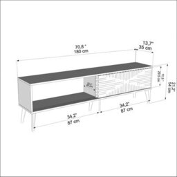 Decorotika Modern Riso Tv Stand Sapphire Oak And White - thumbnail 6