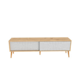 Decorotika Modern Riso Tv Stand Sapphire Oak And White - thumbnail 4