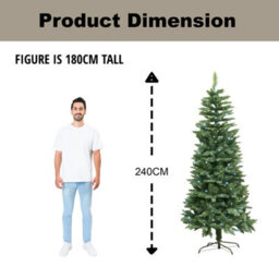 Shatchi 8Ft Prelit Cool White Leds Slim Chrismtmas Tree Cool White Leds - thumbnail 9