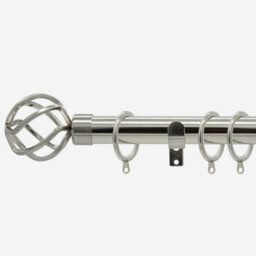 Stainless Steel 28mm Cage Fixed Length Metal Curtain Pole  70Cm