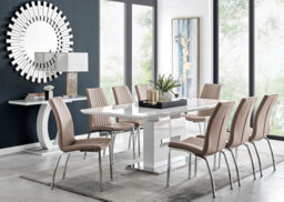 Furniturebox Uk Arezzo Large Extending Dining Table And 8 Cappuccino Isco Chairs - thumbnail 1