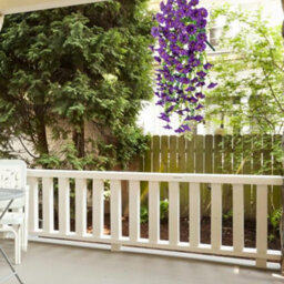 2 Pack Artificial Hanging Flowers For Outdoor Use, Artificial Morning Glory With Leaves, Realistic Hanging Plants, Purple - thumbnail 3