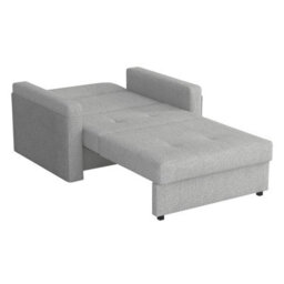 Upholstered Sofa Bed With Sleeping Function And Bedding Storage With Wooden Legs And Frame 110X98X86Cm Graphite And Grey - thumbnail 4