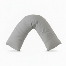 V Shape Pillowcase For Support Maternity Pillows Polycotton Easy Care Silver - thumbnail 2
