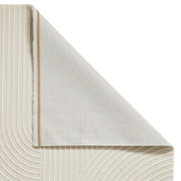Cream Washable Rug, Optical (3D) Rug, 12mm Thick Abstract Rug, Modern Rug For Bedroom, & Dining Room-160Cm X 230Cm - thumbnail 5