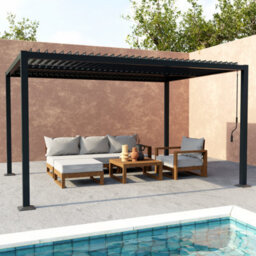 Sweeek - Louvered Pergola Aluminium And Steel 4 X 3M Anthracite  - Palace - thumbnail 6