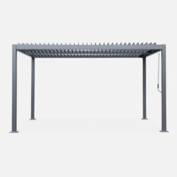 Sweeek - Louvered Pergola Aluminium And Steel 4 X 3M Anthracite  - Palace - thumbnail 2