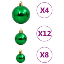 Berkfield 112 Piece Christmas Bauble Set Red / Green / Gold Polystyrene - thumbnail 9