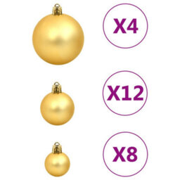 Berkfield 112 Piece Christmas Bauble Set Red / Green / Gold Polystyrene - thumbnail 8