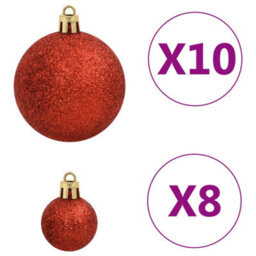 Berkfield 112 Piece Christmas Bauble Set Red / Green / Gold Polystyrene - thumbnail 7