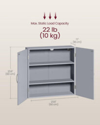 Wall-Mounted Bathroom Cabinet, Adjustable Shelves, Storage Unit, Dove Grey - thumbnail 2