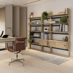 Arte Ollie 3 Low Bookcase In Oiled Oak - Compact And Stylish Storage Solution - W108Cm X H121Cm X D40Cm - thumbnail 5