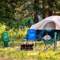 Vivo Set Of 2 Camping Chair Lightweight Folding Portable With Cup Holder Side Pocket - Green - thumbnail 5