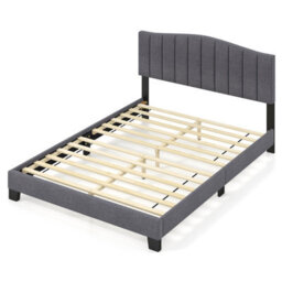 Costway Double Size Bed Frame Adjustable Vertical Upholstered Headboard - thumbnail 9