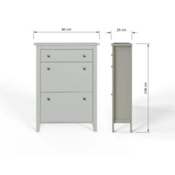 Grey 2-Tier Shoe Cabinet Drawer - thumbnail 2