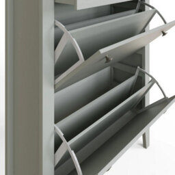 Grey 2-Tier Shoe Cabinet Drawer - thumbnail 3