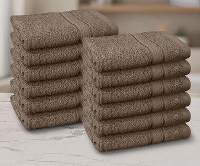 Casabella 12 Pack Flannel Face Cloth - 100% Cotton Face Towels Soft & Absorbent Super Quality Washcloths - image 1