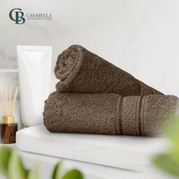 Casabella 12 Pack Flannel Face Cloth - 100% Cotton Face Towels Soft & Absorbent Super Quality Washcloths - thumbnail 3