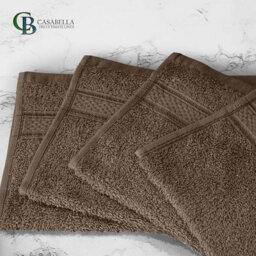 Casabella 12 Pack Flannel Face Cloth - 100% Cotton Face Towels Soft & Absorbent Super Quality Washcloths - thumbnail 5