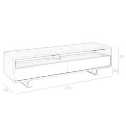 Angel Cerda Stylish White Wood Tv Stand With Walnut And Chrome Legs - thumbnail 5