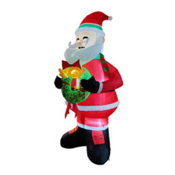 Living And Home Christmas Santa Claus Holding Garland Inflatable Decoration 240Cm High - thumbnail 6