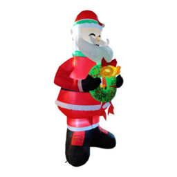Living And Home Christmas Santa Claus Holding Garland Inflatable Decoration 240Cm High - thumbnail 5