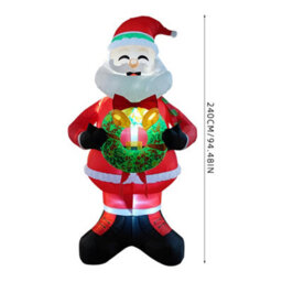 Living And Home Christmas Santa Claus Holding Garland Inflatable Decoration 240Cm High - thumbnail 7