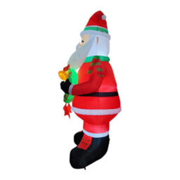 Living And Home Christmas Santa Claus Holding Garland Inflatable Decoration 240Cm High - thumbnail 4