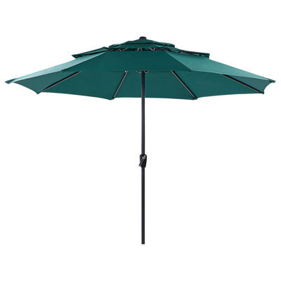 Beliani Market Parasol 285 Cm Bibione Emerald Green - image 1