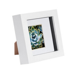 "Nicola Spring 4 X 4"" Photo Frame - White/white Mount - 3D Photo Frame Picture Frame Box Portrait Display Case (12.5 X 12.5Cm)" - thumbnail 1