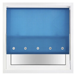 Trimmable Daylight Roller Blind With Round Eyelet And Metal Fittings From Furnished - Teal (W)90Cm X (L)210Cm - thumbnail 2