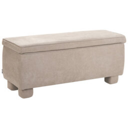Beliani Upholstered Storage Bench Ithaca Fabric Beige
