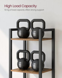 Songmics Industrial 6-Tier Shelving Unit, Bookshelf, Office Study Bookcase, Organizing Shelves, Rustic Brown And Black - thumbnail 6