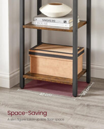 Songmics Industrial 6-Tier Shelving Unit, Bookshelf, Office Study Bookcase, Organizing Shelves, Rustic Brown And Black - thumbnail 4