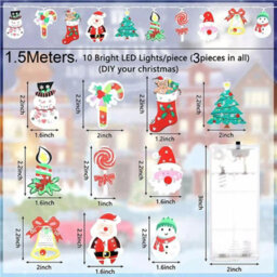 CLEFFNS Christmas Lights Decoration, 15Ft 30Led Christmas Tree Snowman Crutch String Lights For Xmas Festive Decorations, Battery Operated - thumbnail 2