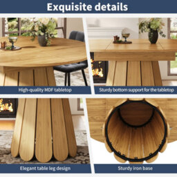 Matteo Extendable Round Dining Table, Natural Wood Effect, 118-158Cm - thumbnail 8