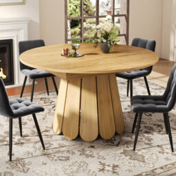 Matteo Extendable Round Dining Table, Natural Wood Effect, 118-158Cm - thumbnail 4