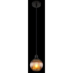 Luminosa Lighting Luminosa Zumba Dome Pendant Ceiling Light Matt Black Ball Glass Shade 1X E27 - thumbnail 4