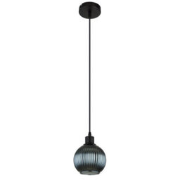 Luminosa Lighting Luminosa Zumba Dome Pendant Ceiling Light Matt Black Ball Glass Shade 1X E27 - thumbnail 2