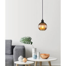 Luminosa Lighting Luminosa Zumba Dome Pendant Ceiling Light Matt Black Ball Glass Shade 1X E27 - thumbnail 6