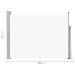 Berkfield Patio Retractable Side Awning 120X500 Cm Cream - thumbnail 8