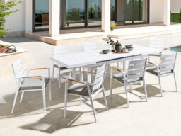 Beliani Garden Dining Set 8 Seater Valcanetto/taviano With Cushions Metal Grey - thumbnail 2