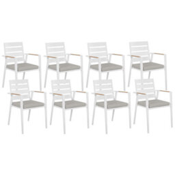 Beliani Garden Dining Set 8 Seater Valcanetto/taviano With Cushions Metal Grey - thumbnail 8