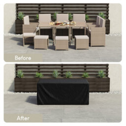 Lassic Garden Vida Cuba Natural 10 Seater Rattan Garden Outdoor Bistro Set With Cover - thumbnail 5