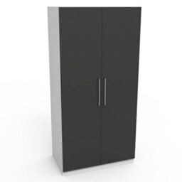 Form Darwin Gloss Anthracite & White Double Wardrobe (H)2004mm (W)1000mm (D)566mm - thumbnail 1