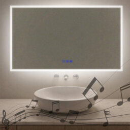 Maerts-E 1200X700mm Bluetooth Bathroom Led Mirror With Demister 3 Light Colors Dimmable Wall Switch/touch Sensor Control