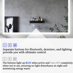 Maerts-E 1200X700mm Bluetooth Bathroom Led Mirror With Demister 3 Light Colors Dimmable Wall Switch/touch Sensor Control - thumbnail 6