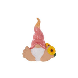 Terrastyle Pink, White, Yellow Resin Bigfoot With Sunflower Garden Ornament (H)28Cm (W)12.5Cm